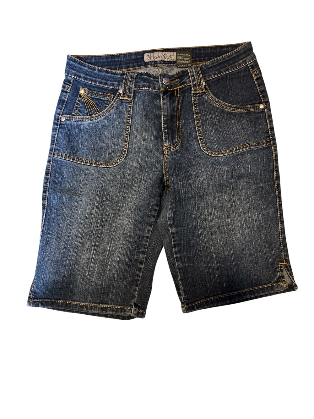 Urban Star women’s denim Bermuda shorts size 6 medium wash stretch jeans